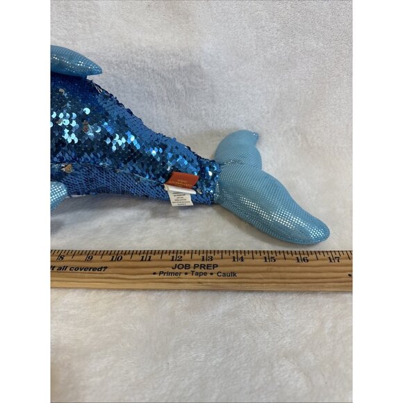 Adventure Planet Sequinimals Plush Dolphin Blue & Silver 17” Sequin - Picture 5 of 6